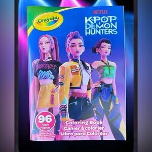 K-Pop Demon Hunters Coloring Book w/ Sticker Sheet | 96 Pages | NEW | Crayola